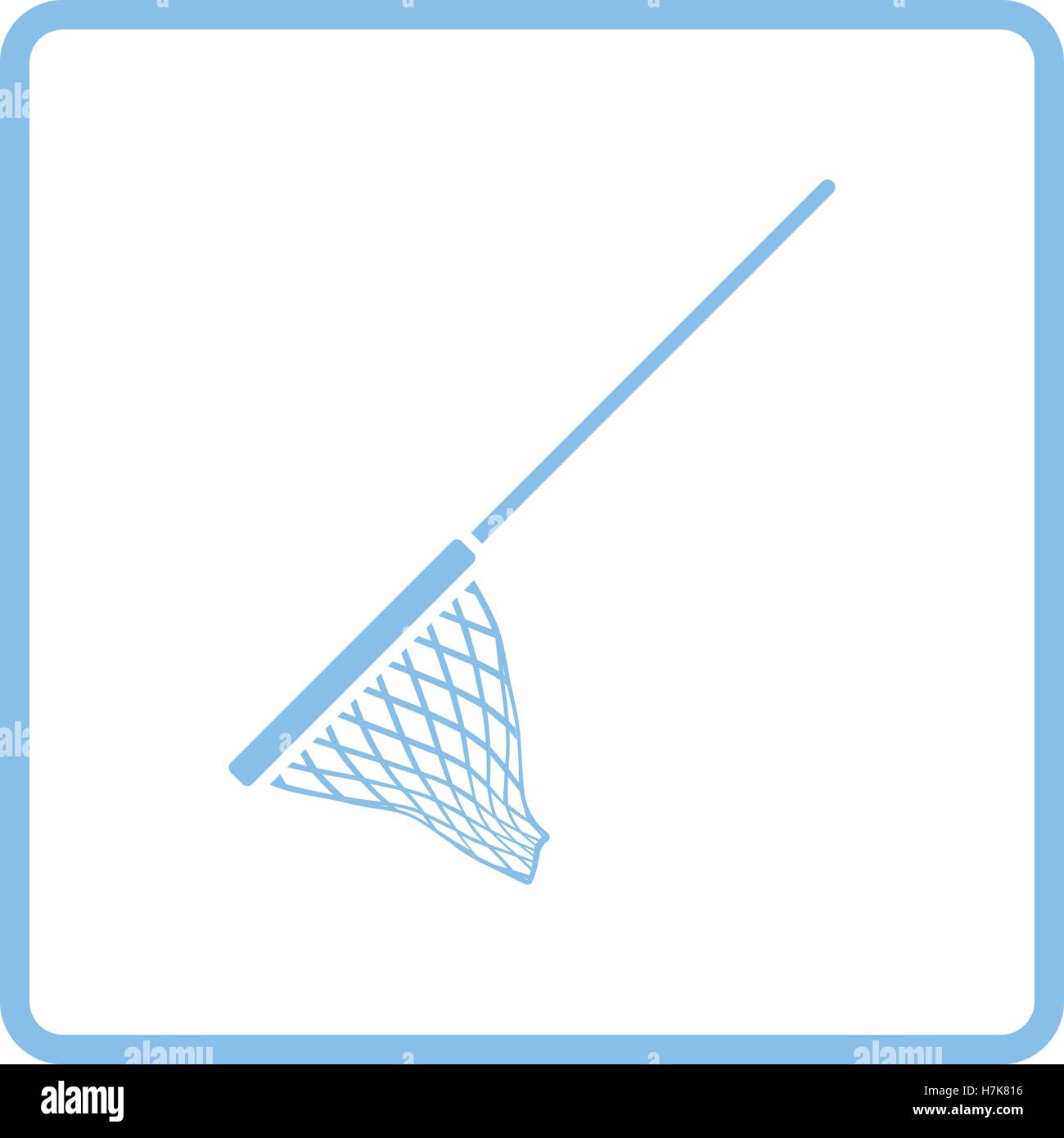 Icon of Fishing net . Blue frame design. Vector illustration Stock ...