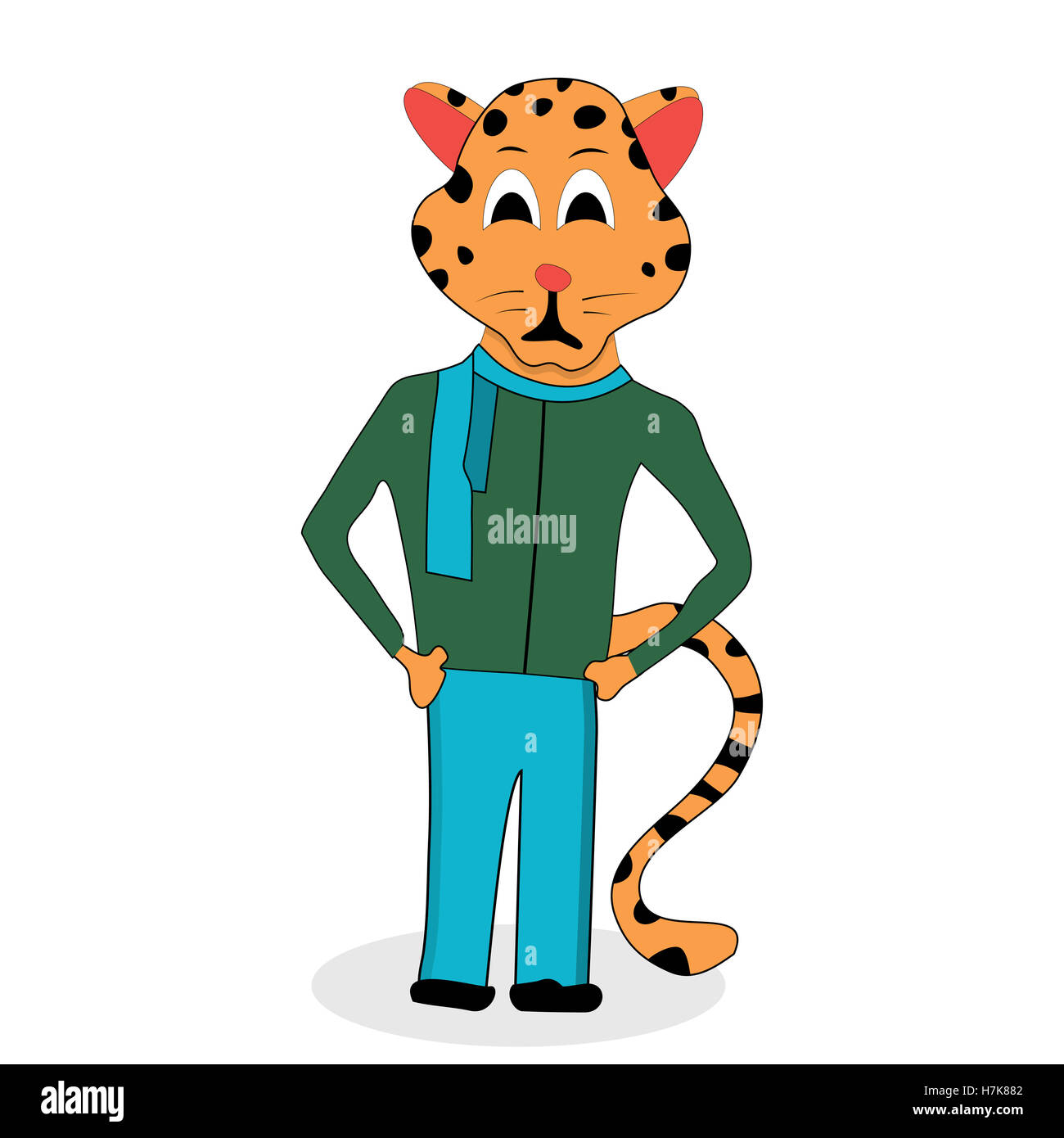 Jaguar character design. Black jaguar and jaguar animal, vector jaguar isolated illustration Stock Photo