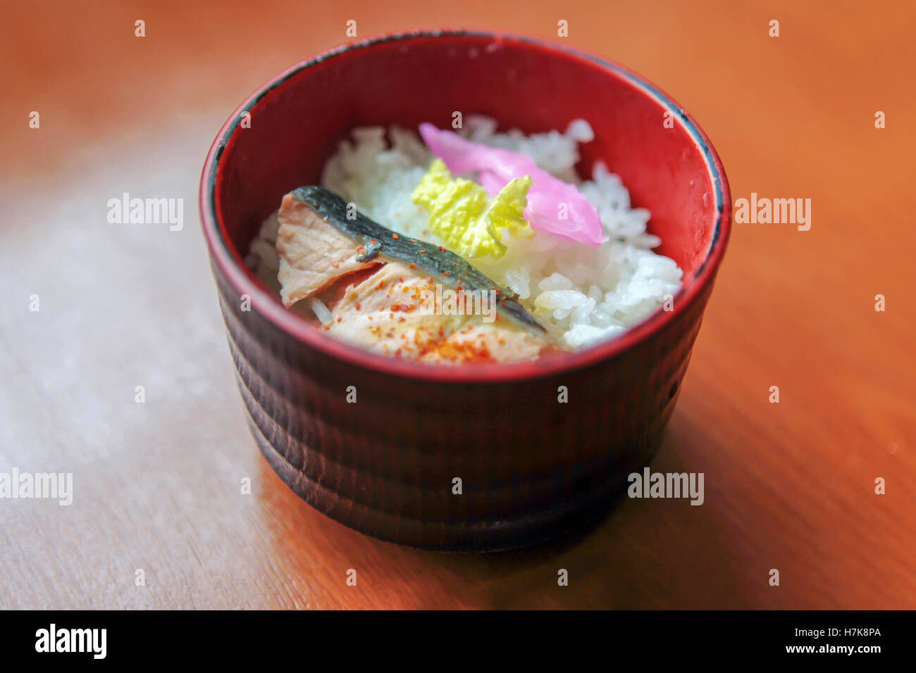 Japanese breakfast with rice and steamed salmon Stock Photo Alamy