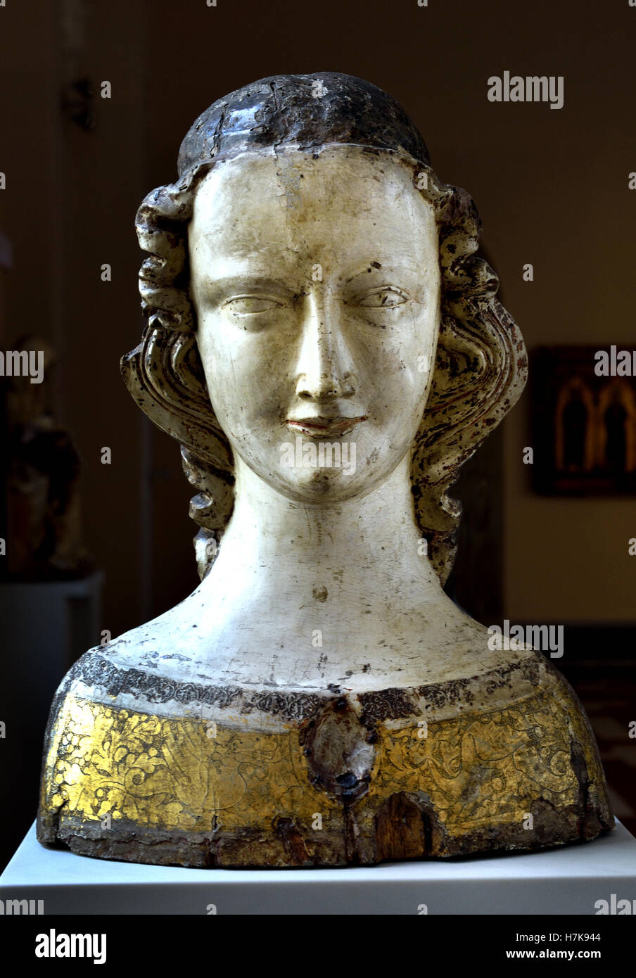 Reliquary Bust of a Female Saint 1300 Oberrhein - Upper Rhine Basel German Germany  14th Century Stock Photo