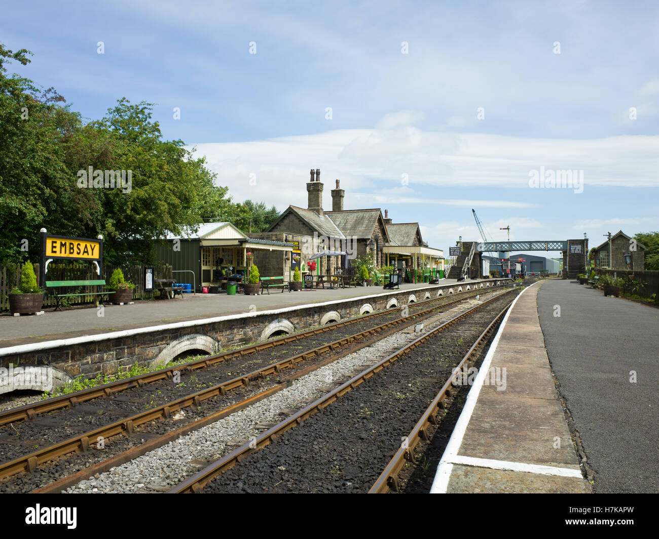 Embsay Station, part of Embassy and Bolton Abbey Steam Railway North Yorkshire UK Stock Photo