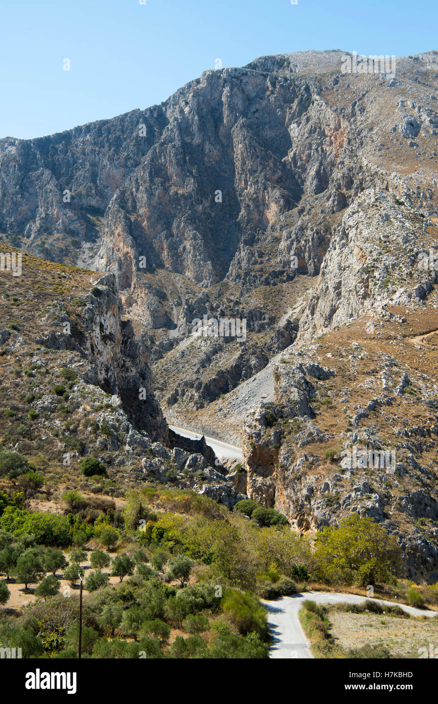 Griechenland, Kreta, nördlicher Eingang zur Kourtaliotiko-Schlucht Stock Photo