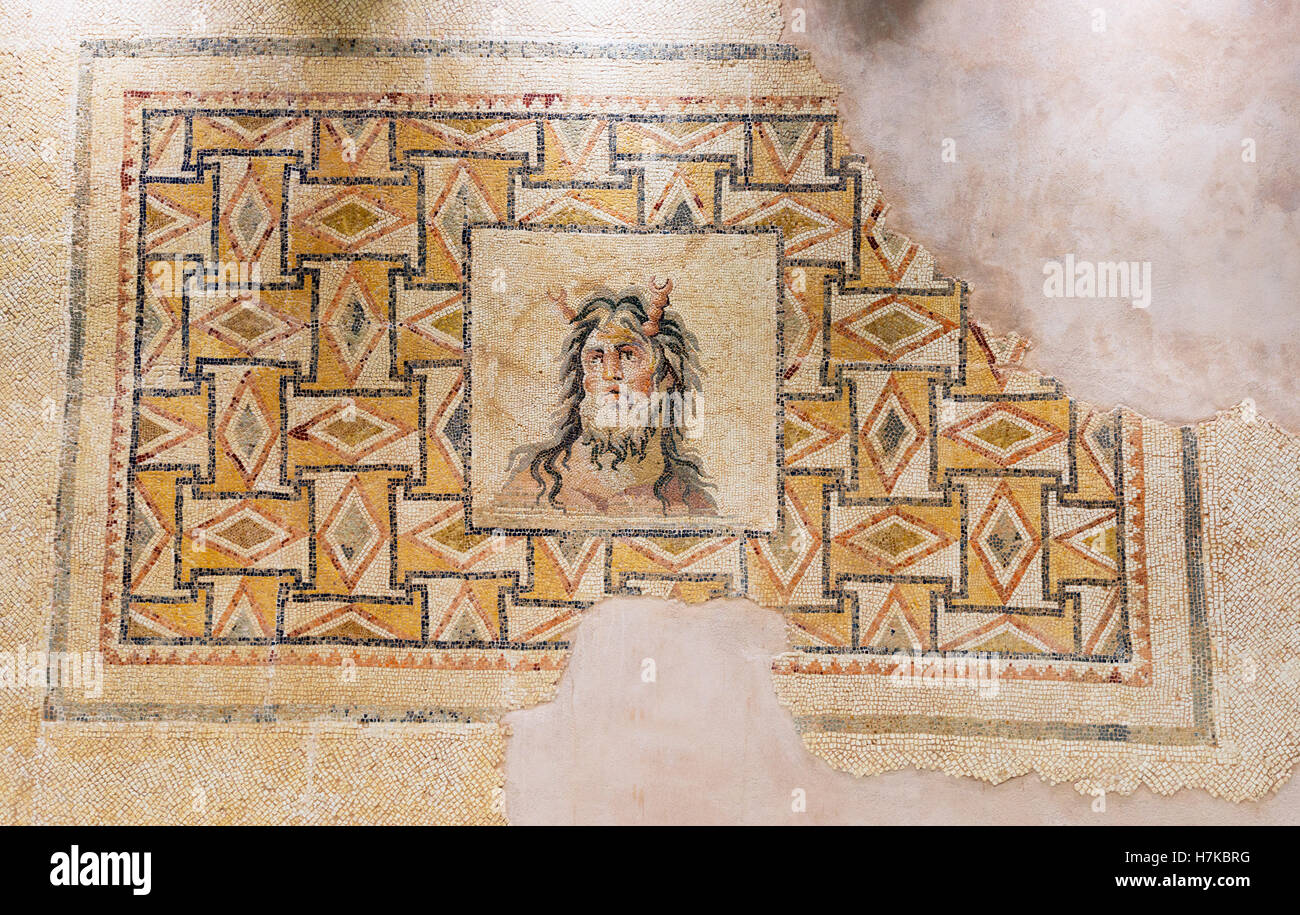 Turkey, Eastern Anatolia, Hatay, Mosaic museum,  Oceanus Thetis Stock Photo