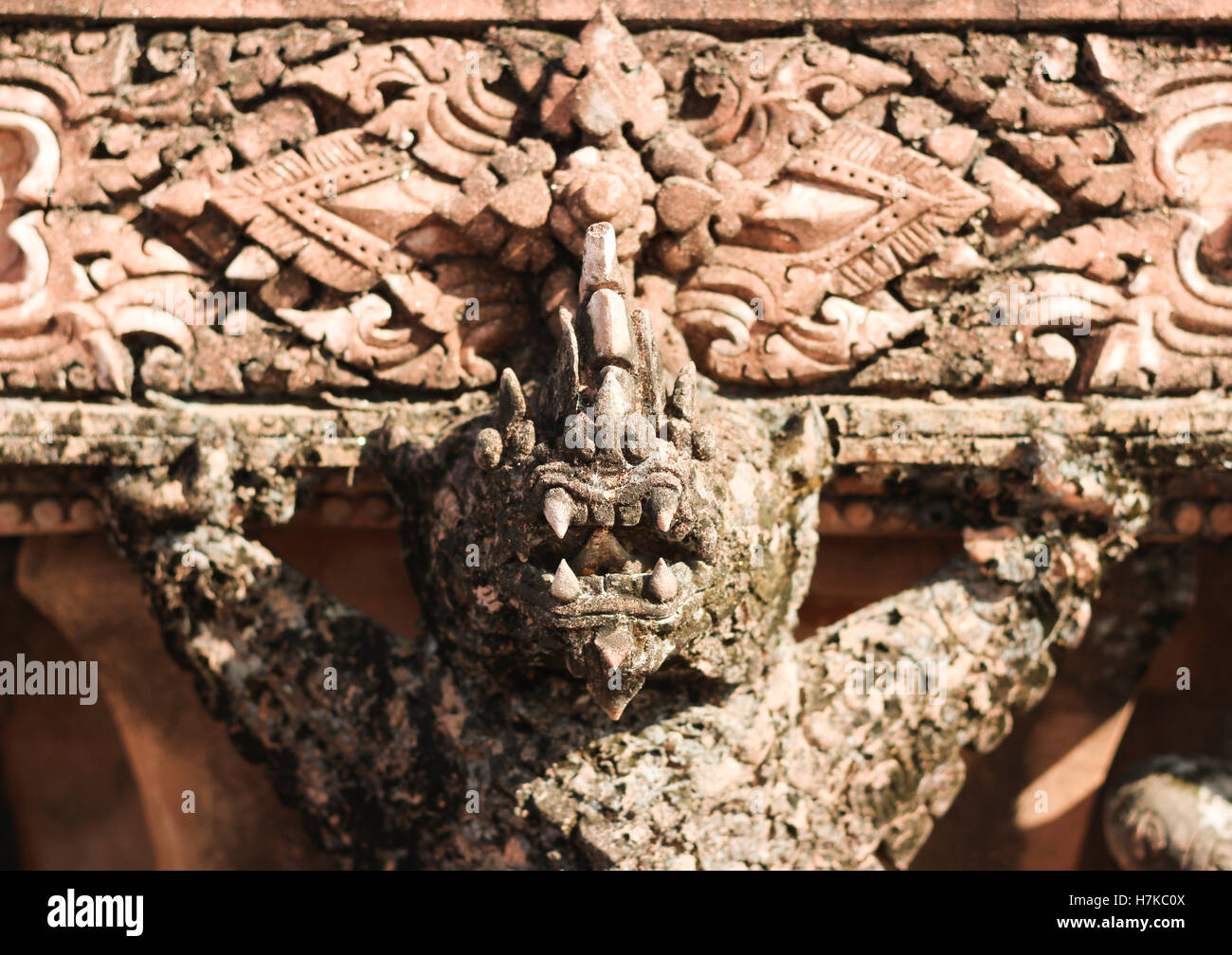Stone carving on Thai temple Stock Photo - Alamy
