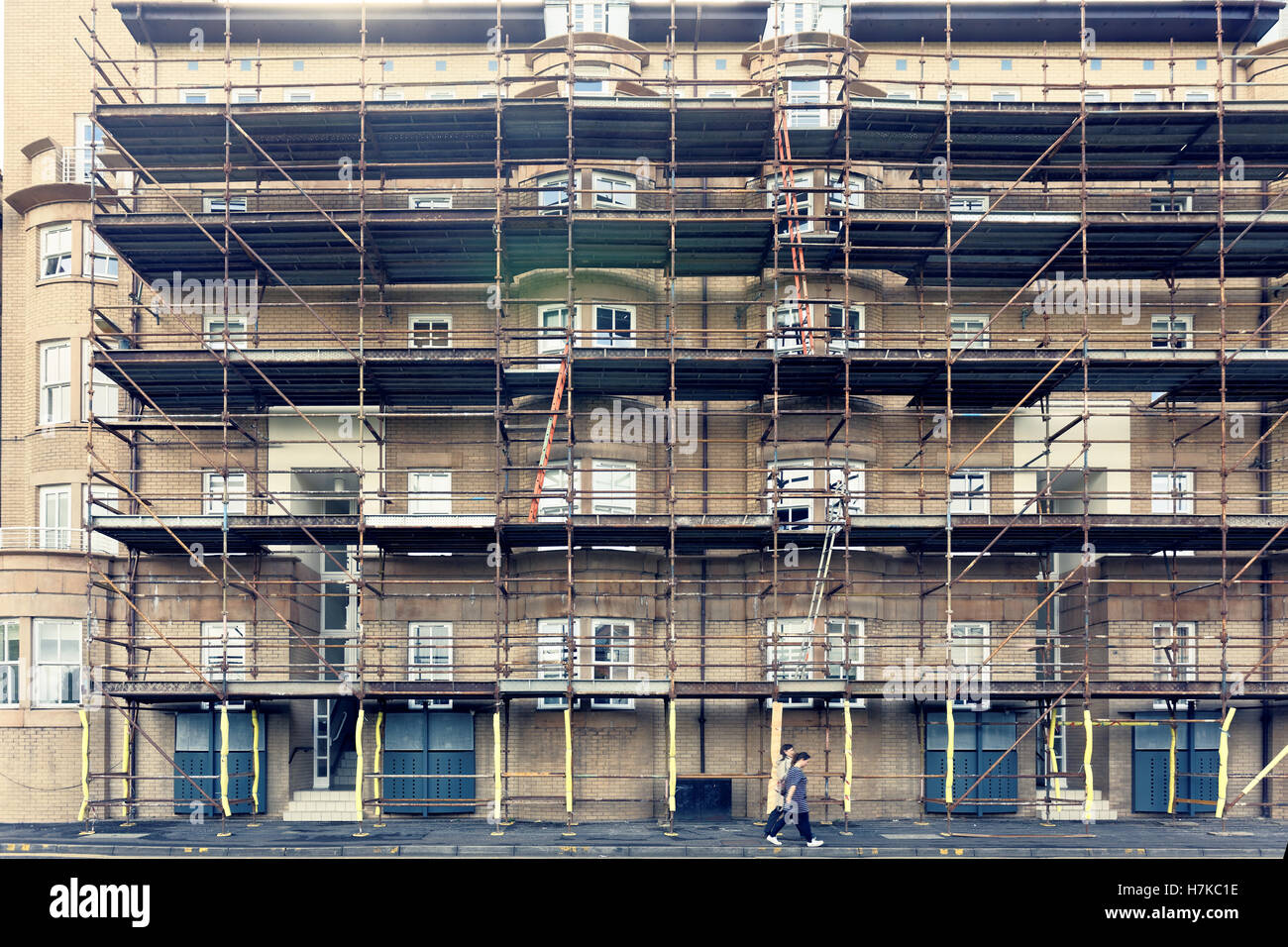 Scaffolding and ladders building graphic shot Stock Photo