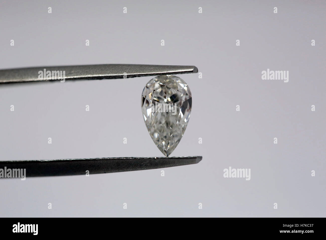Pear shaped loose diamond Stock Photo