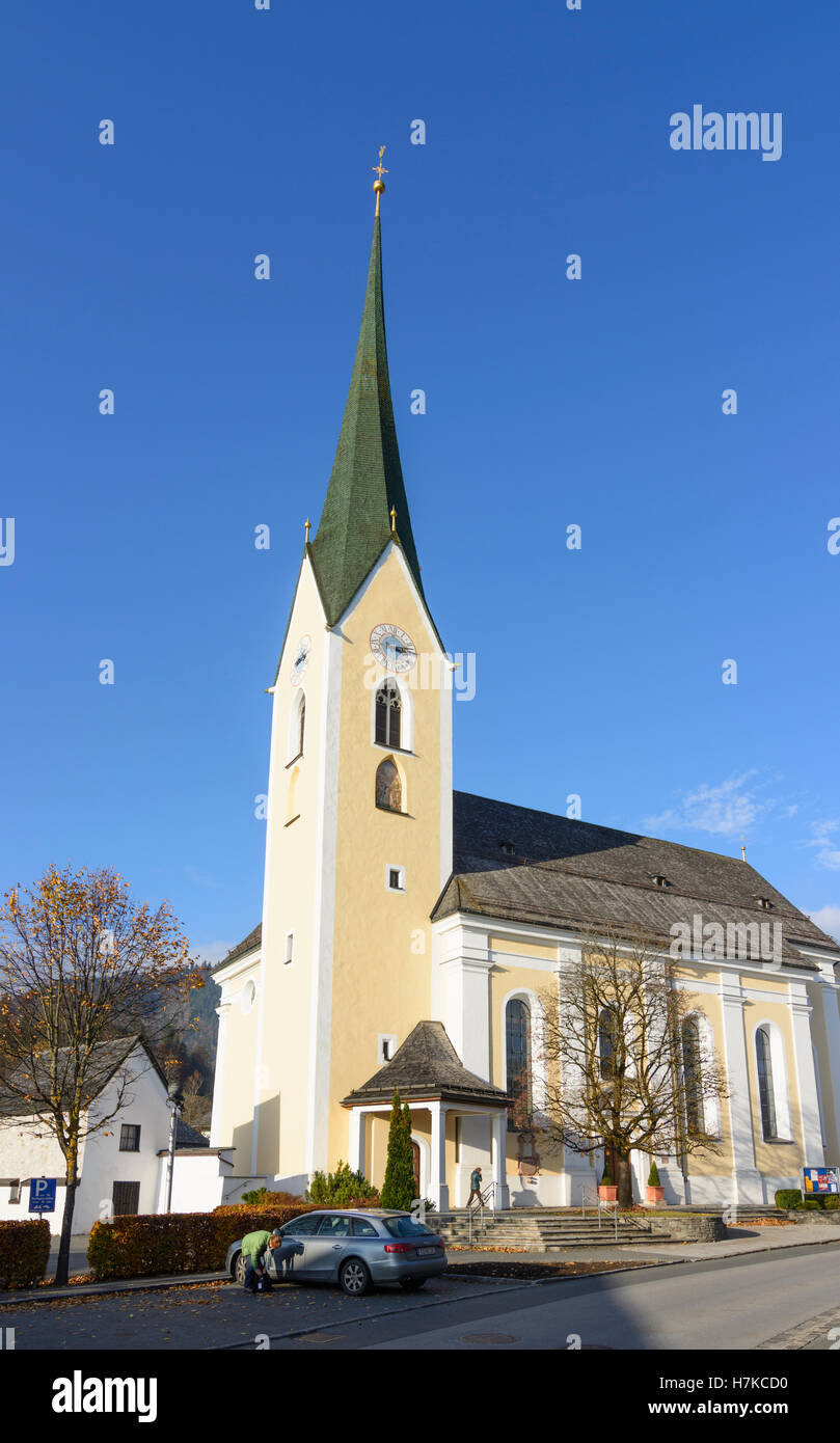 Kössen: church, Kaiserwinkl Region, Tirol, Tyrol, Austria Stock Photo