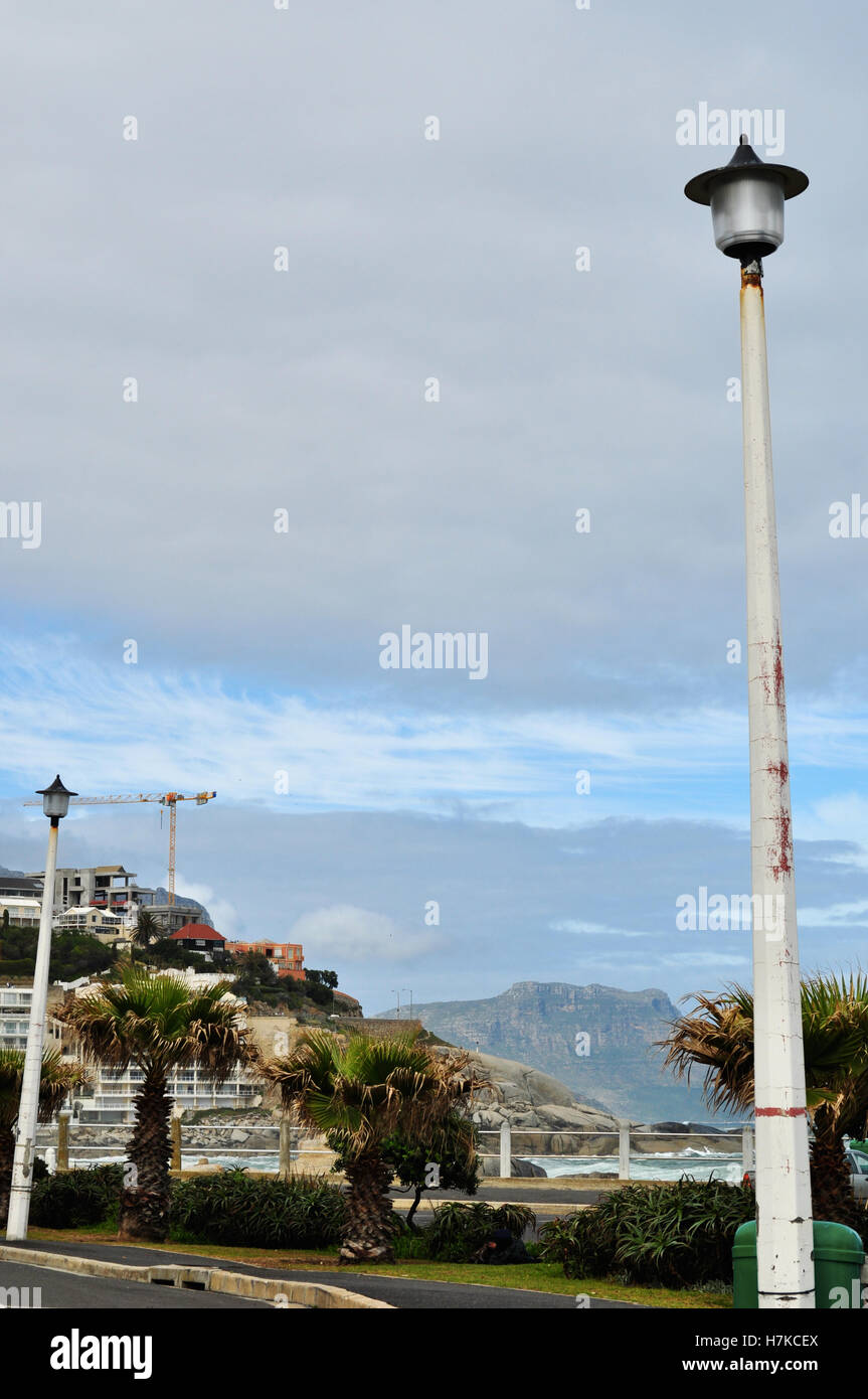 South Africa: southafrican landscape seen from the beach of Sea Point, one of Cape Town's most affluent suburbs Stock Photo