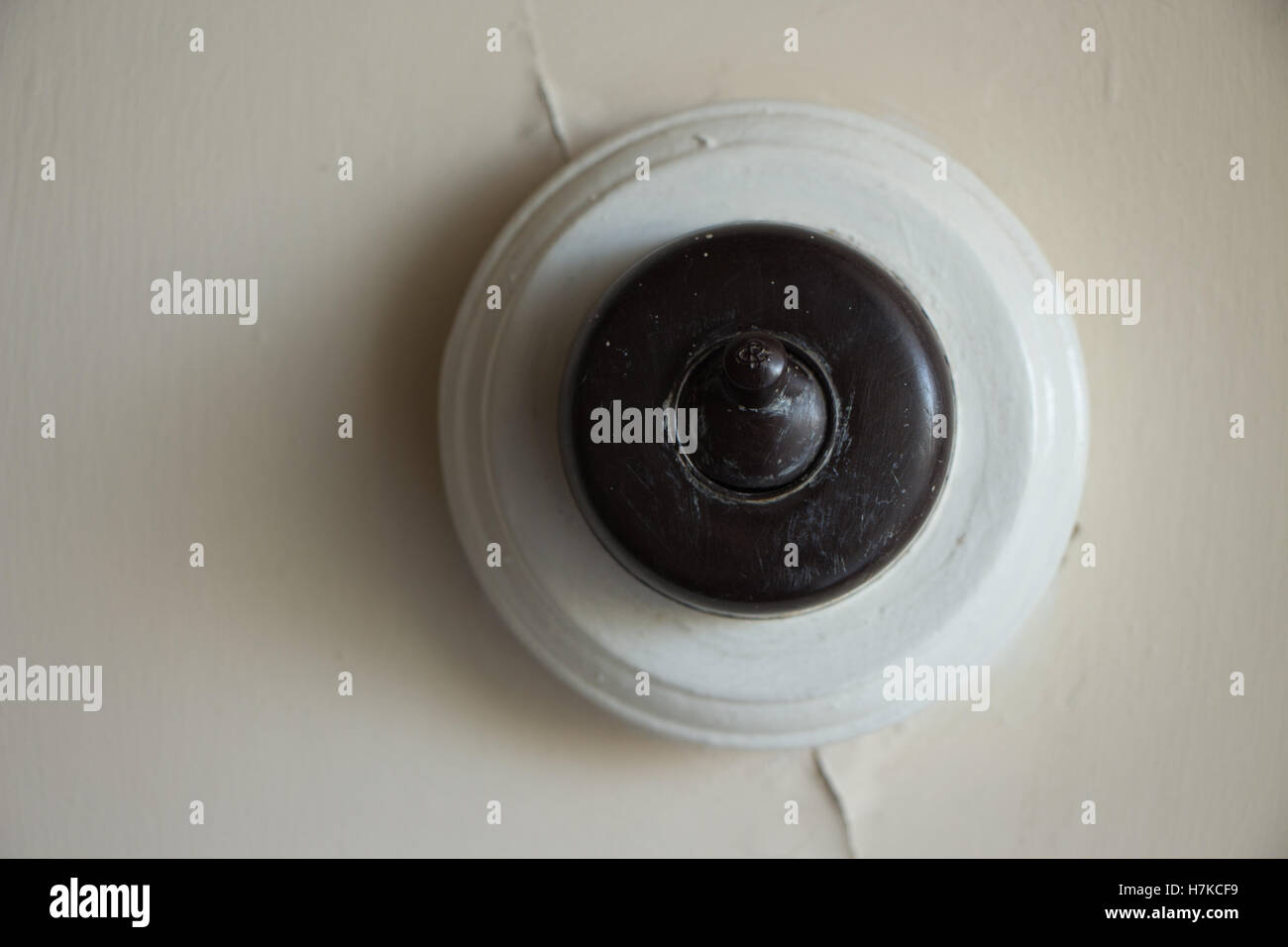 Oldfashioned midcentury bakelight light switch Stock Photo Alamy