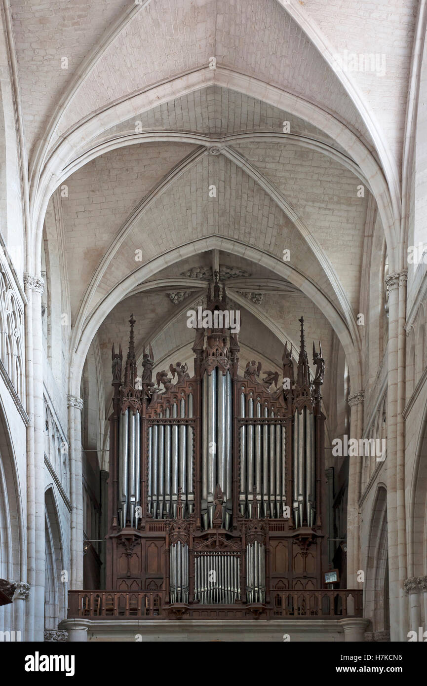 Church organ made between 1852-55, Lucon Cathedral, La Cathedrale Notre ...
