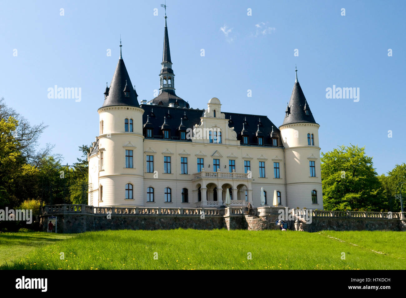 Neo-Renaissance chateau in Ralswiek, Isle of Ruegen, Mecklenburg-Western Pomerania Stock Photo
