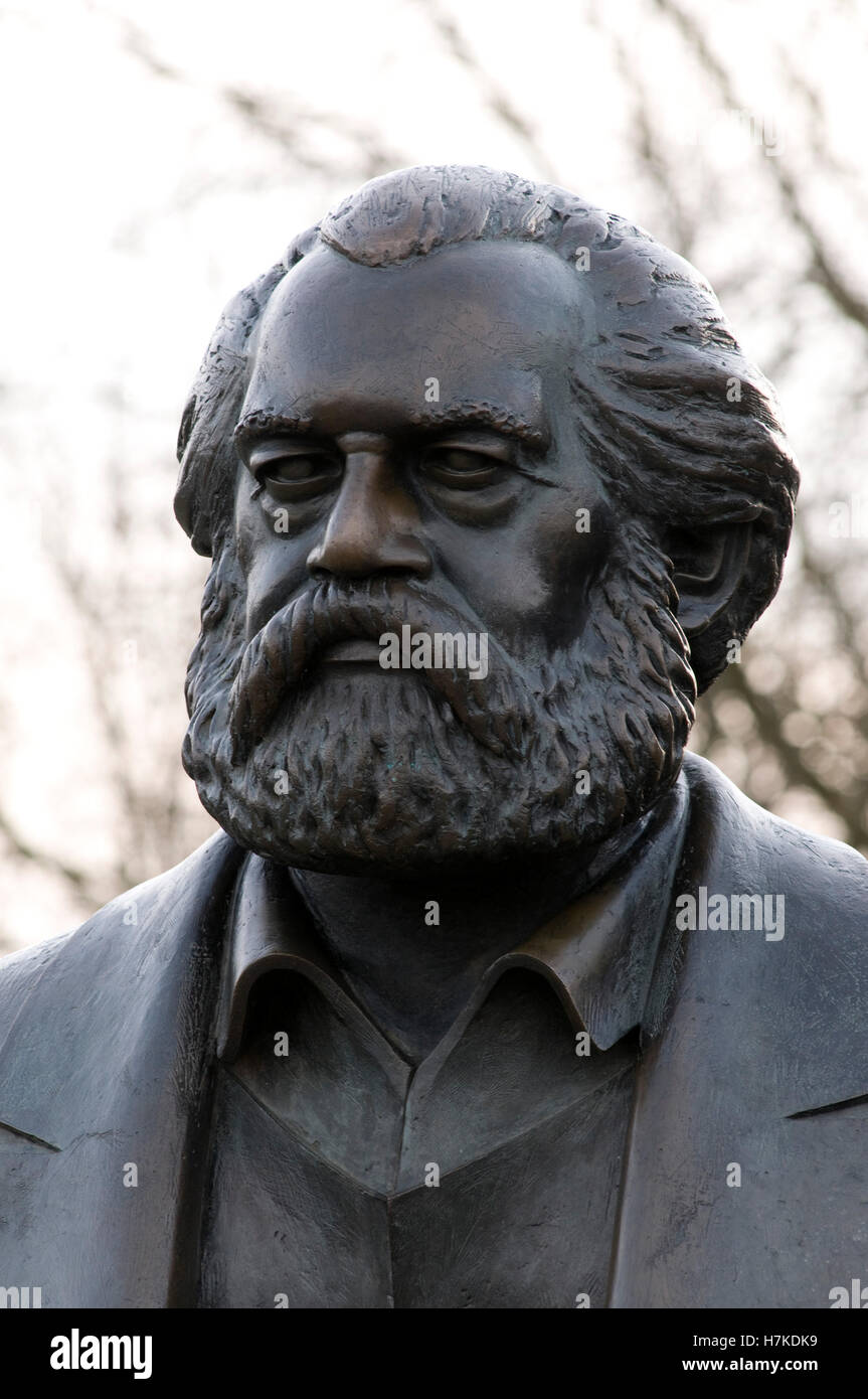 Sculpture of Karl Marx, 1818-1883, philosopher, economist, journalist, Berlin Stock Photo