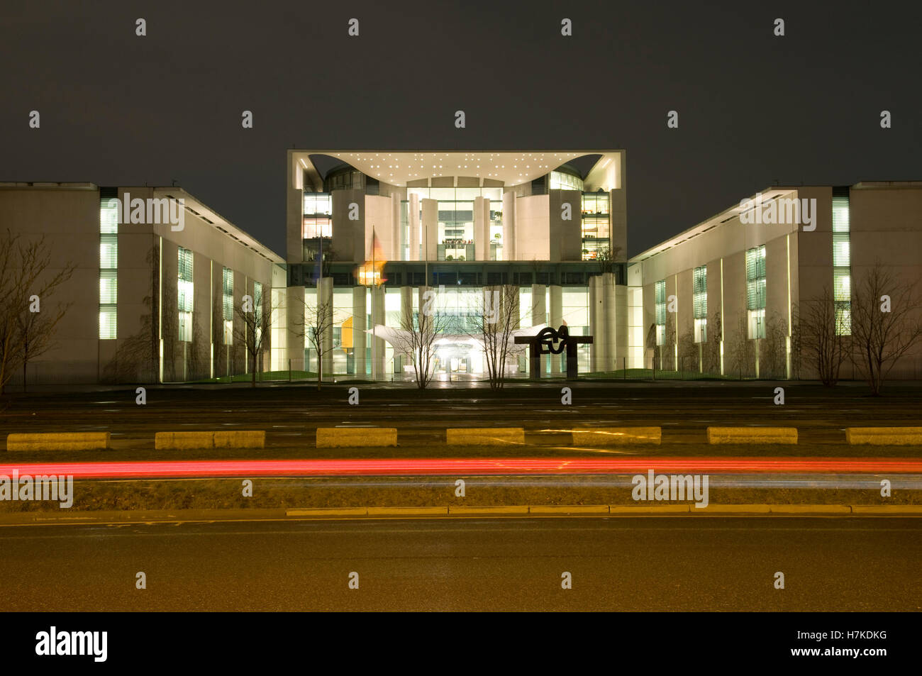 Chancellor's Office at night, Berlin Stock Photo