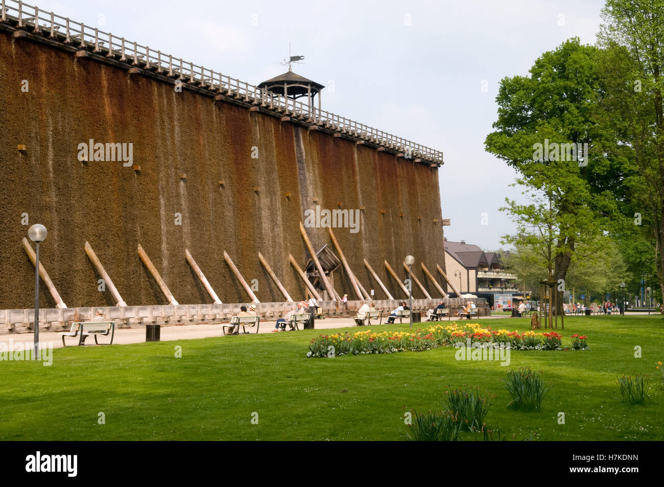 Old saltworks and salina in the spa gardens, Bad Rothenfelde, Osnabruecker Land region, Lower Saxony Stock Photo