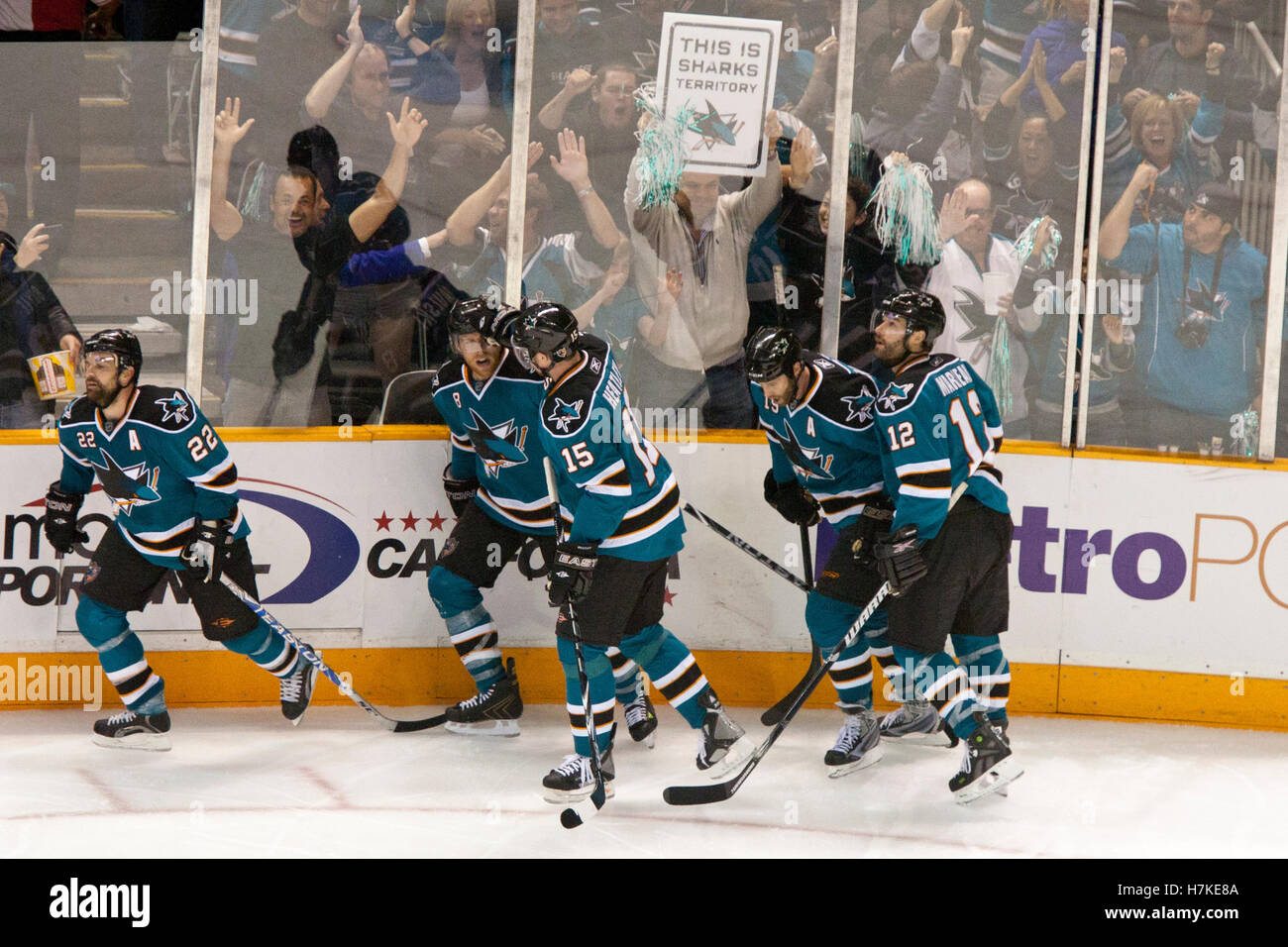 May 2, 2010; San Jose, CA, USA;  during the third period of game two of the western conference semifinals of the 2010 Stanley Cup Playoffs at HP Pavilion. Stock Photo