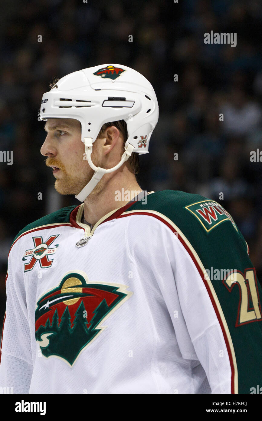 January 22, 2011; San Jose, CA, USA; Minnesota Wild center Kyle ...