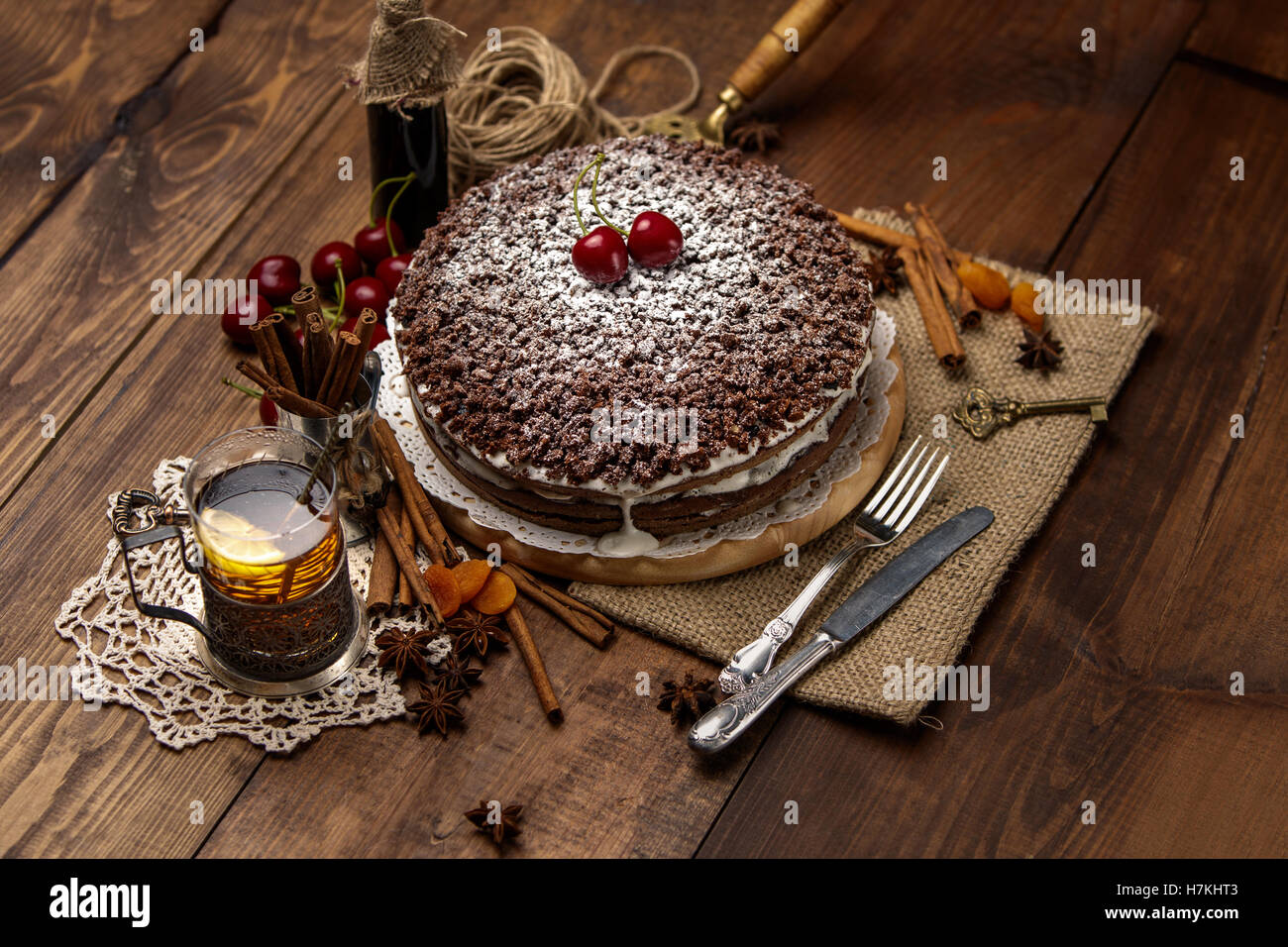 Homemade chocolate pie Stock Photo - Alamy