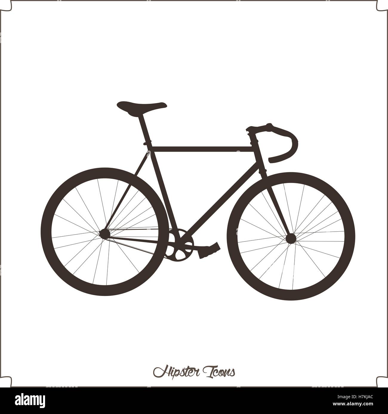 Isolated hipster bicycle icon on a white background, Vector ...