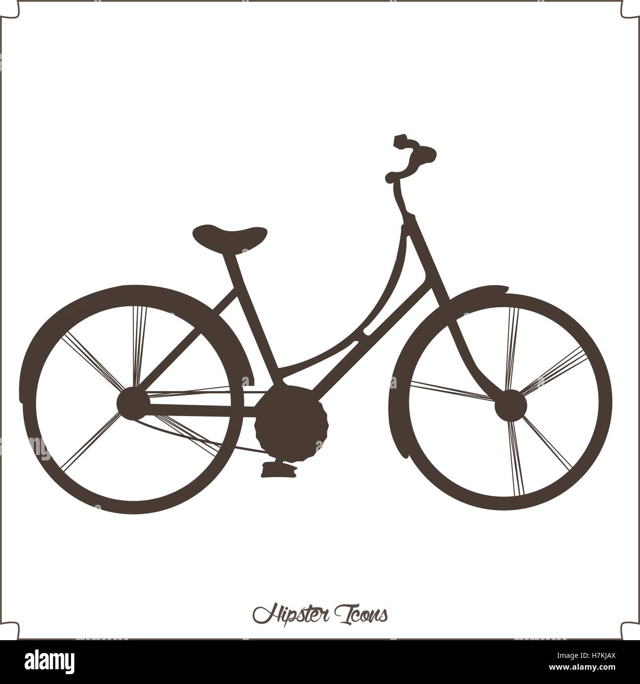 Isolated hipster bicycle icon on a white background, Vector ...