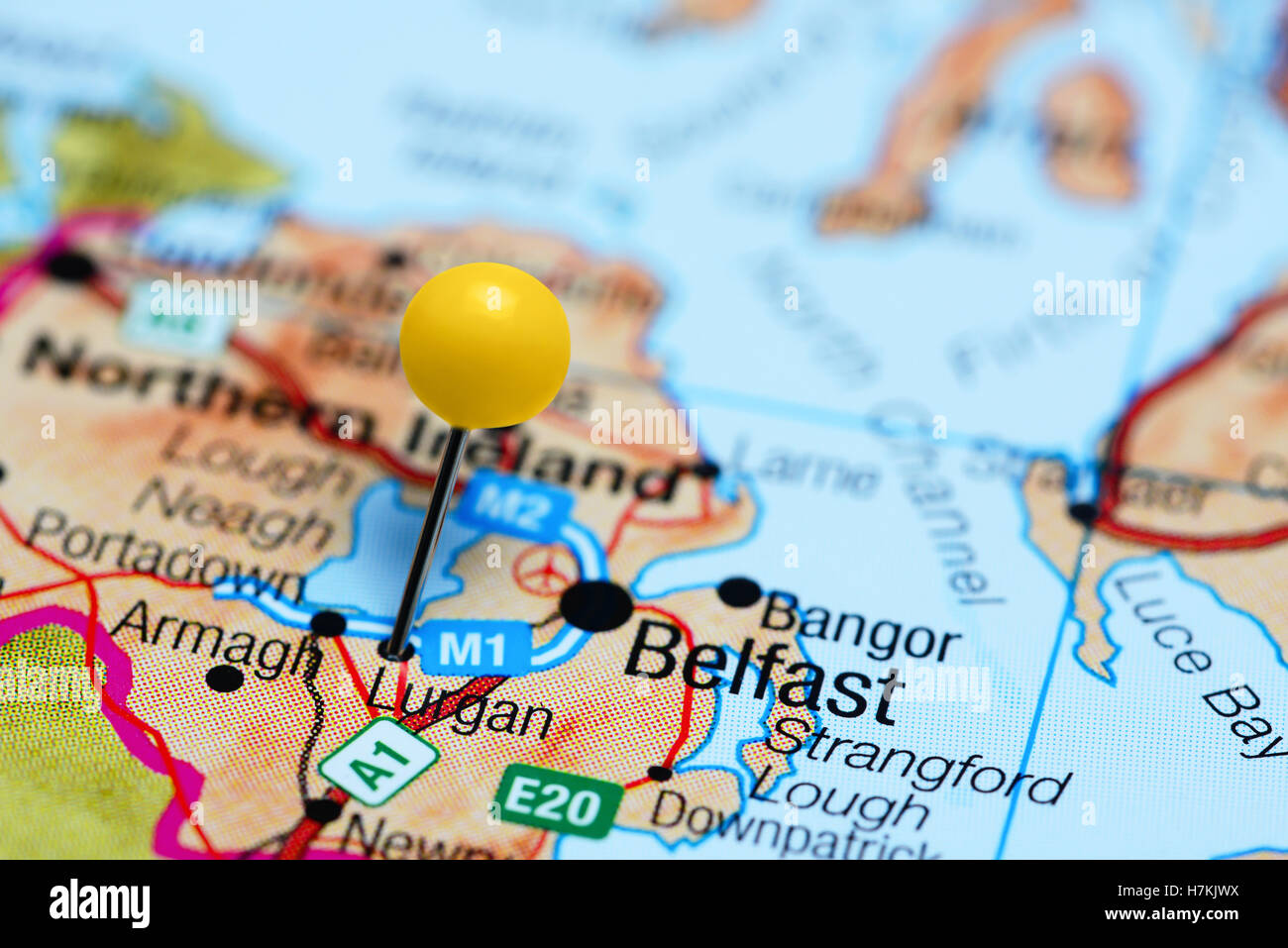 Lurgan Northern Ireland Map Lurgan Pinned On A Map Of Northern Ireland Stock Photo - Alamy