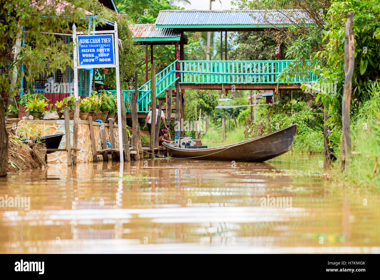 Village on Inle lake in Burma Stock Photo - Alamy