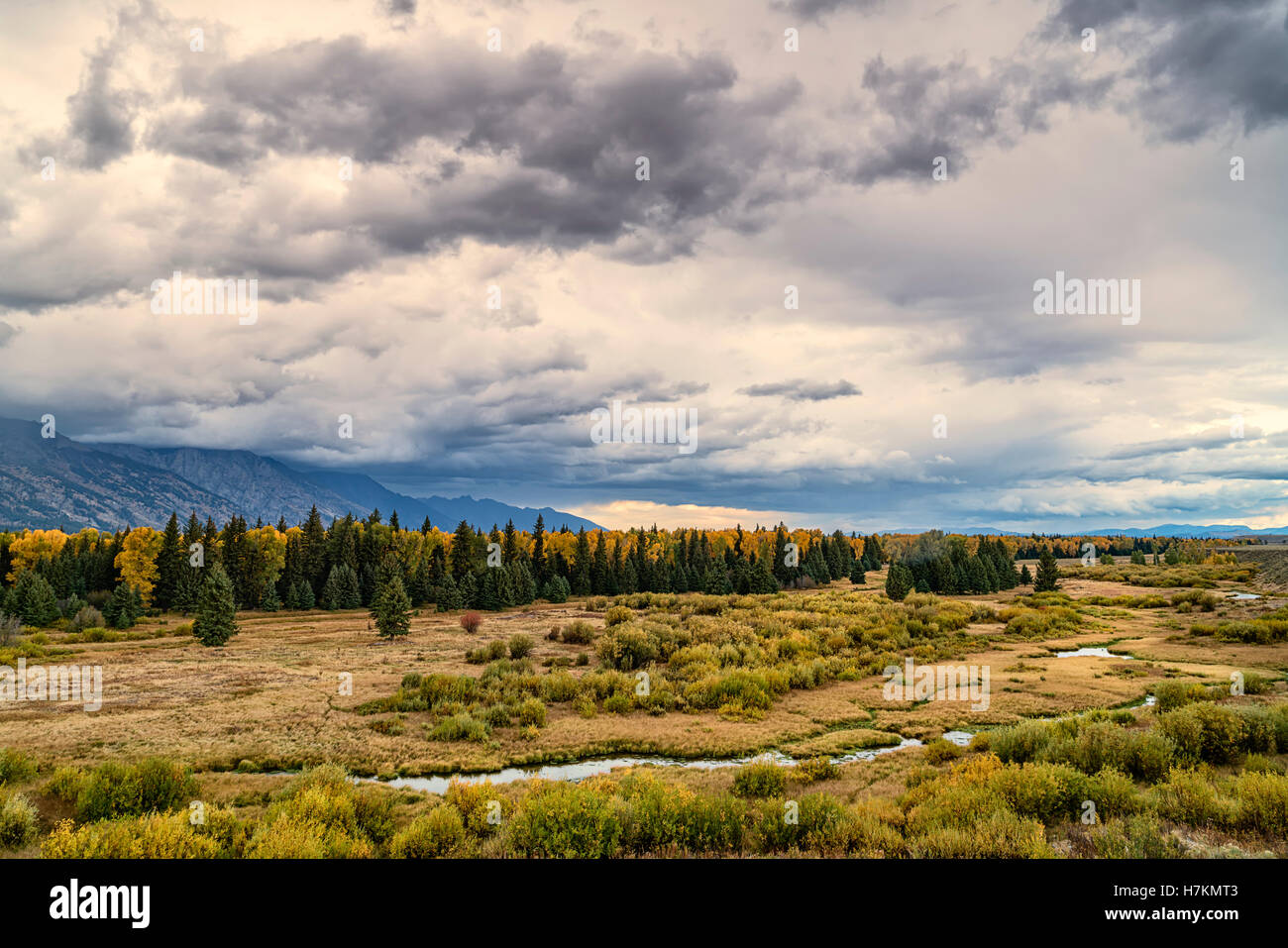 Fall in the Grand Tetons Stock Photo