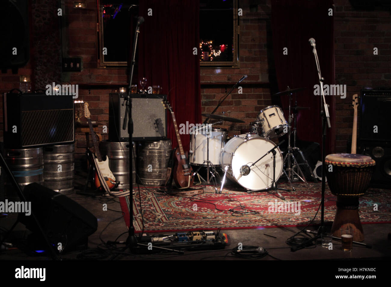 Stage At A Local Dive Bar Perfect Gig Space Stock Photo Alamy