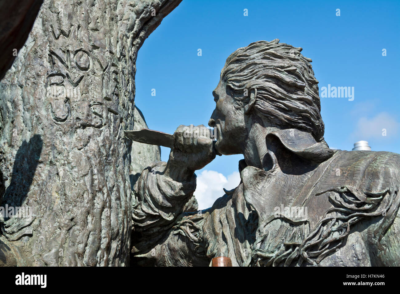 Statue honouring the Lewis and Clark expedition. Closeup of William