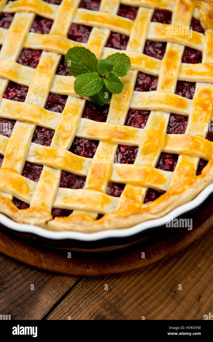 Homemade cherry pie Stock Photo - Alamy
