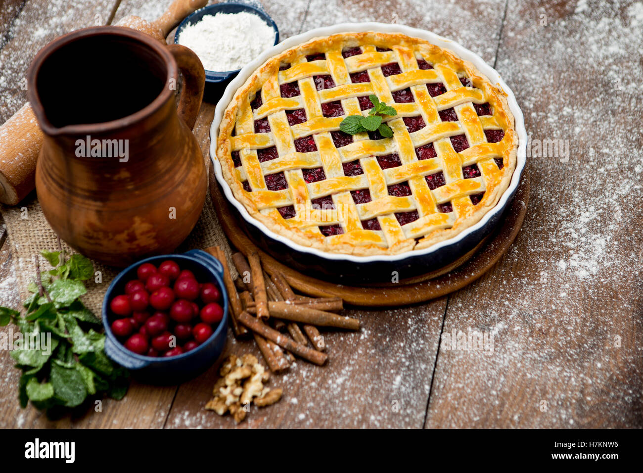 Homemade cherry pie Stock Photo - Alamy