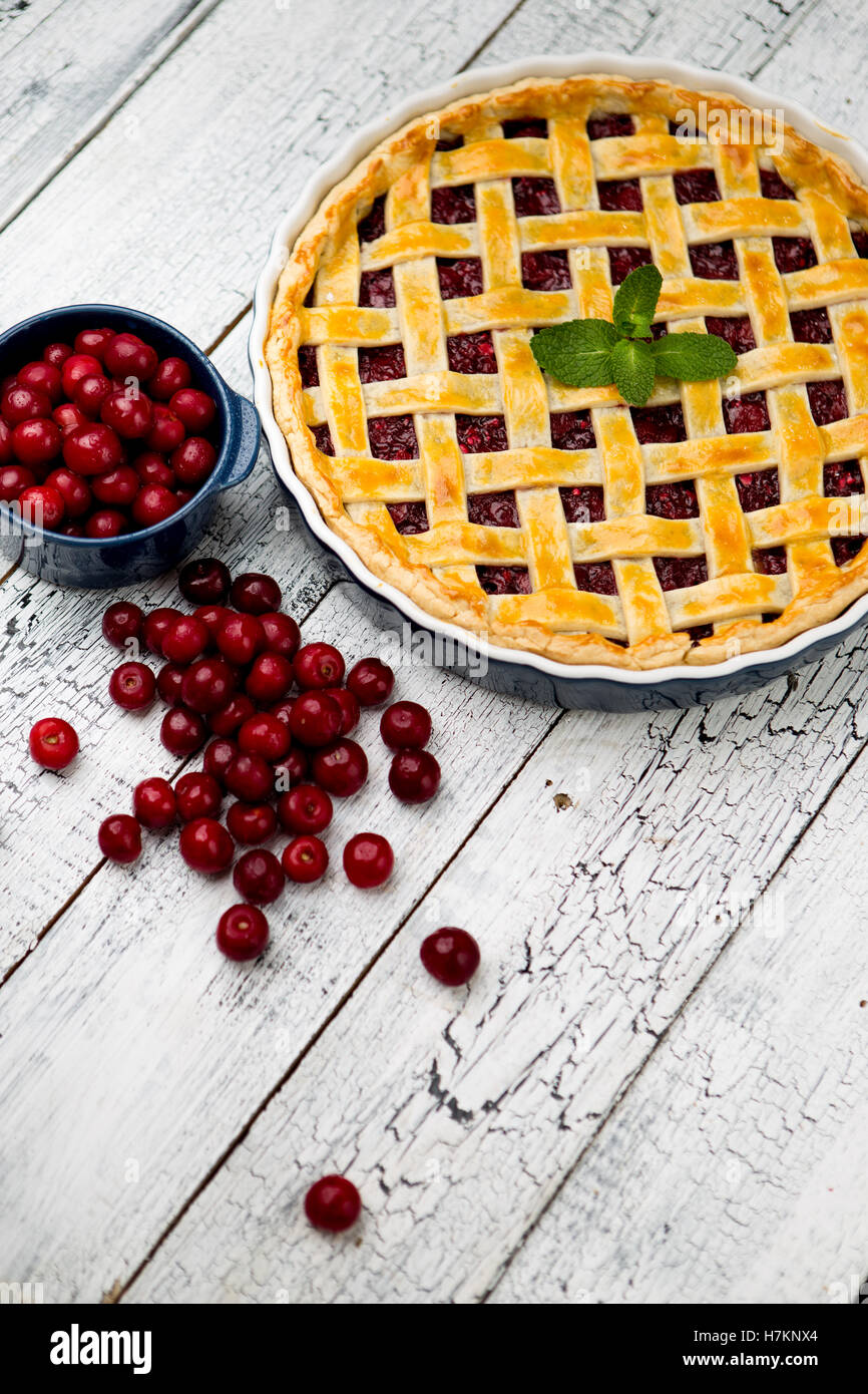Homemade cherry pie Stock Photo - Alamy