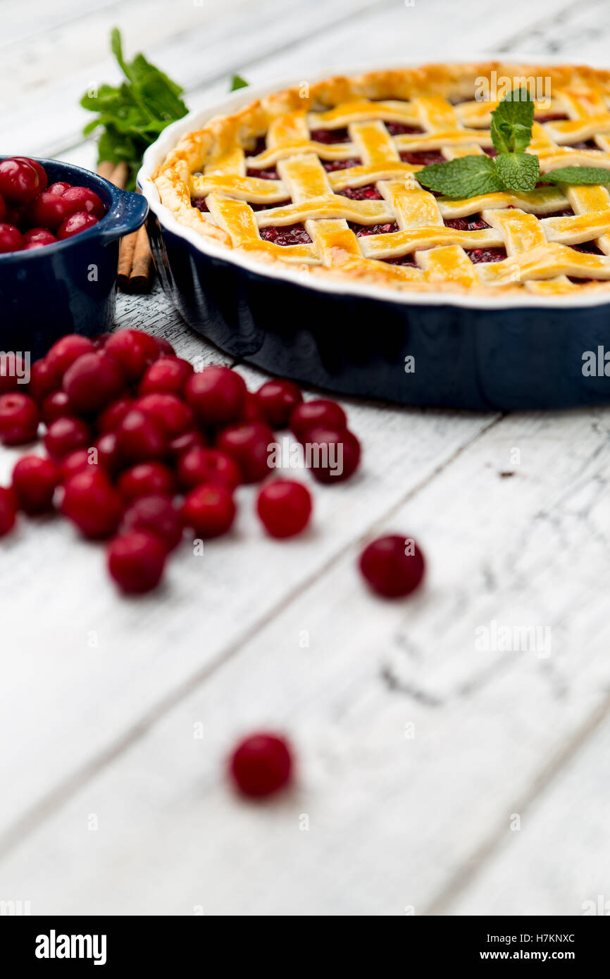 Homemade cherry pie Stock Photo - Alamy