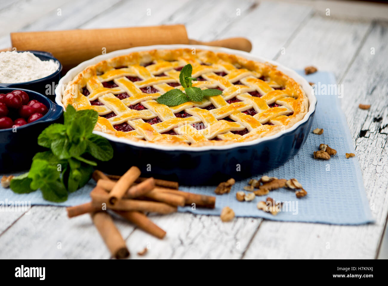 Homemade cherry pie Stock Photo - Alamy