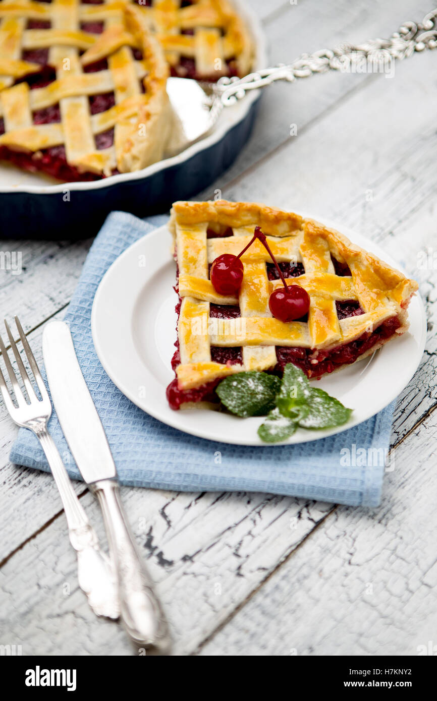 Homemade cherry pie Stock Photo - Alamy