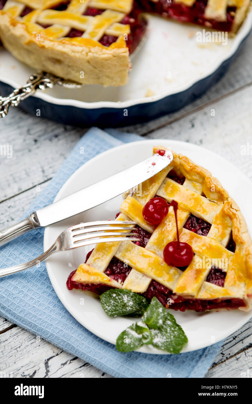 Homemade cherry pie Stock Photo - Alamy