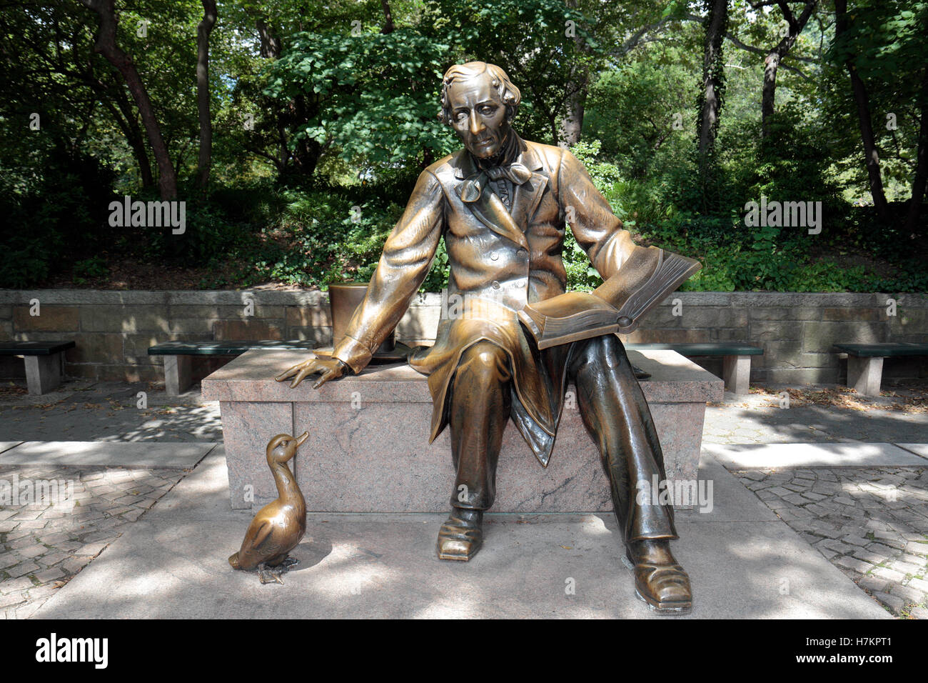 The Hans Christian Andersen Statue in Central Park, Manhattan, New York