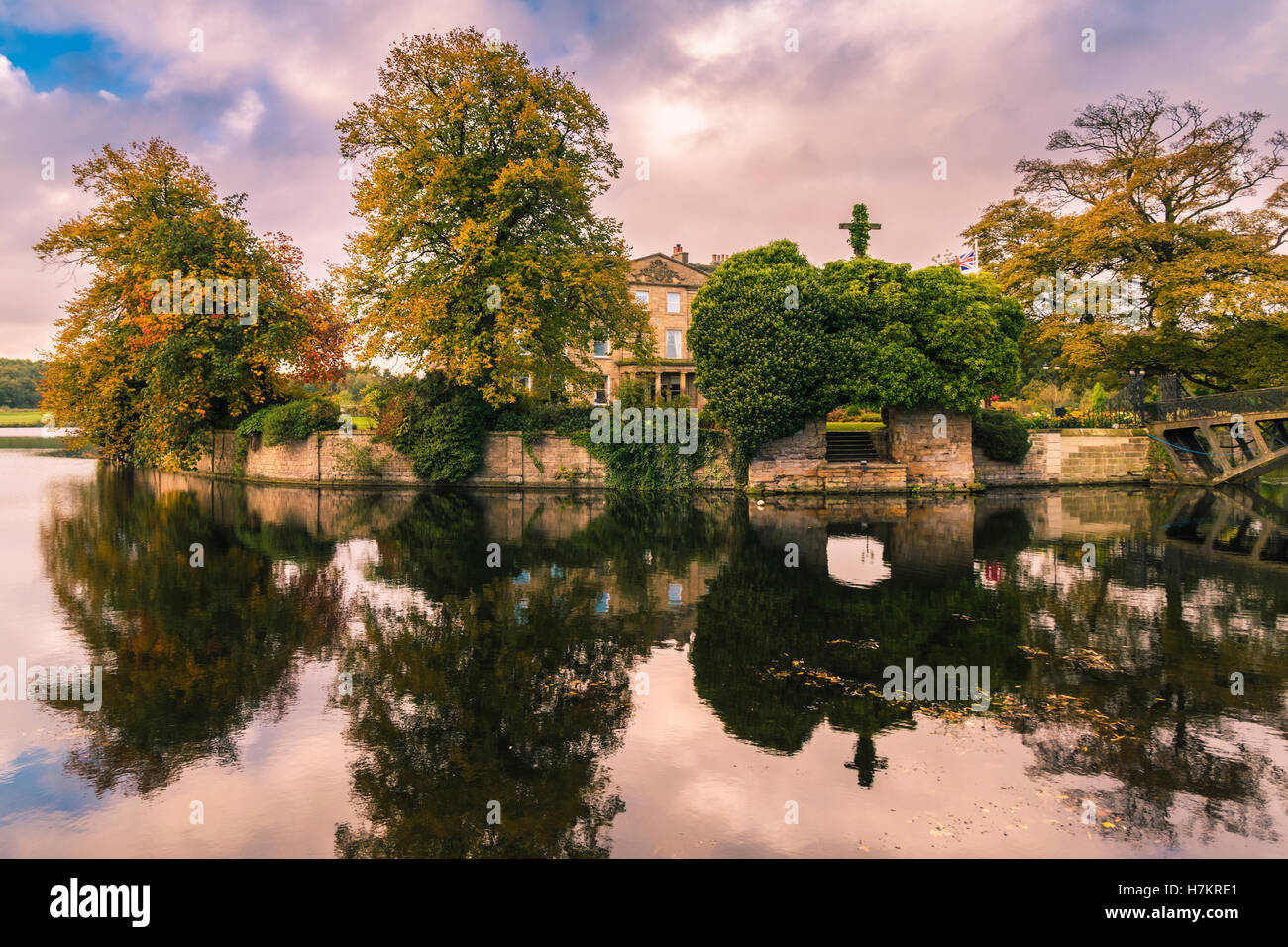 Wakefield, United Kingdom - October 20, 2016: Walton Hall, a 4 star hotel in a scenic setting of rolling parkland. Stock Photo