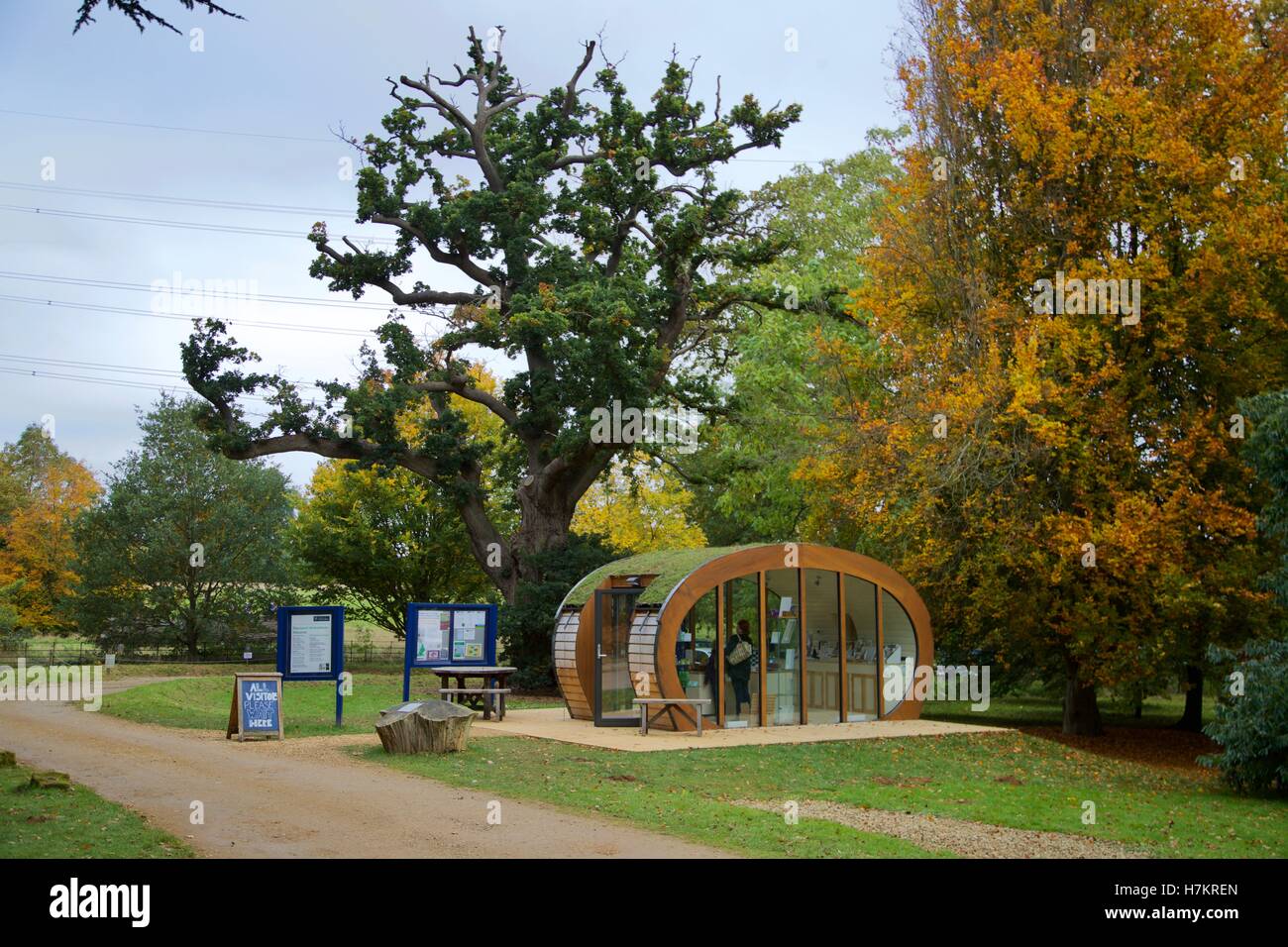 Harcourt Arboretum ticket office and gift shop. Stock Photo