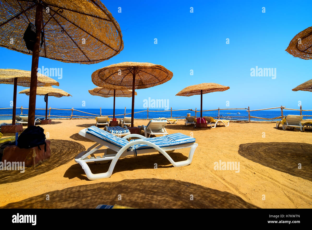 Vacation on the beach of Red sea in Egypt Stock Photo