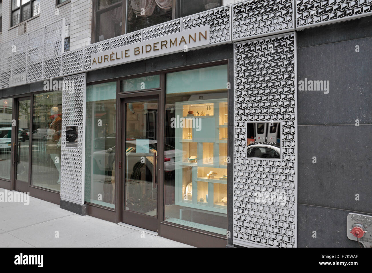 The Aurelie Bidermann store on Madison Avenue, Manhattan, New York City, United States. Stock Photo
