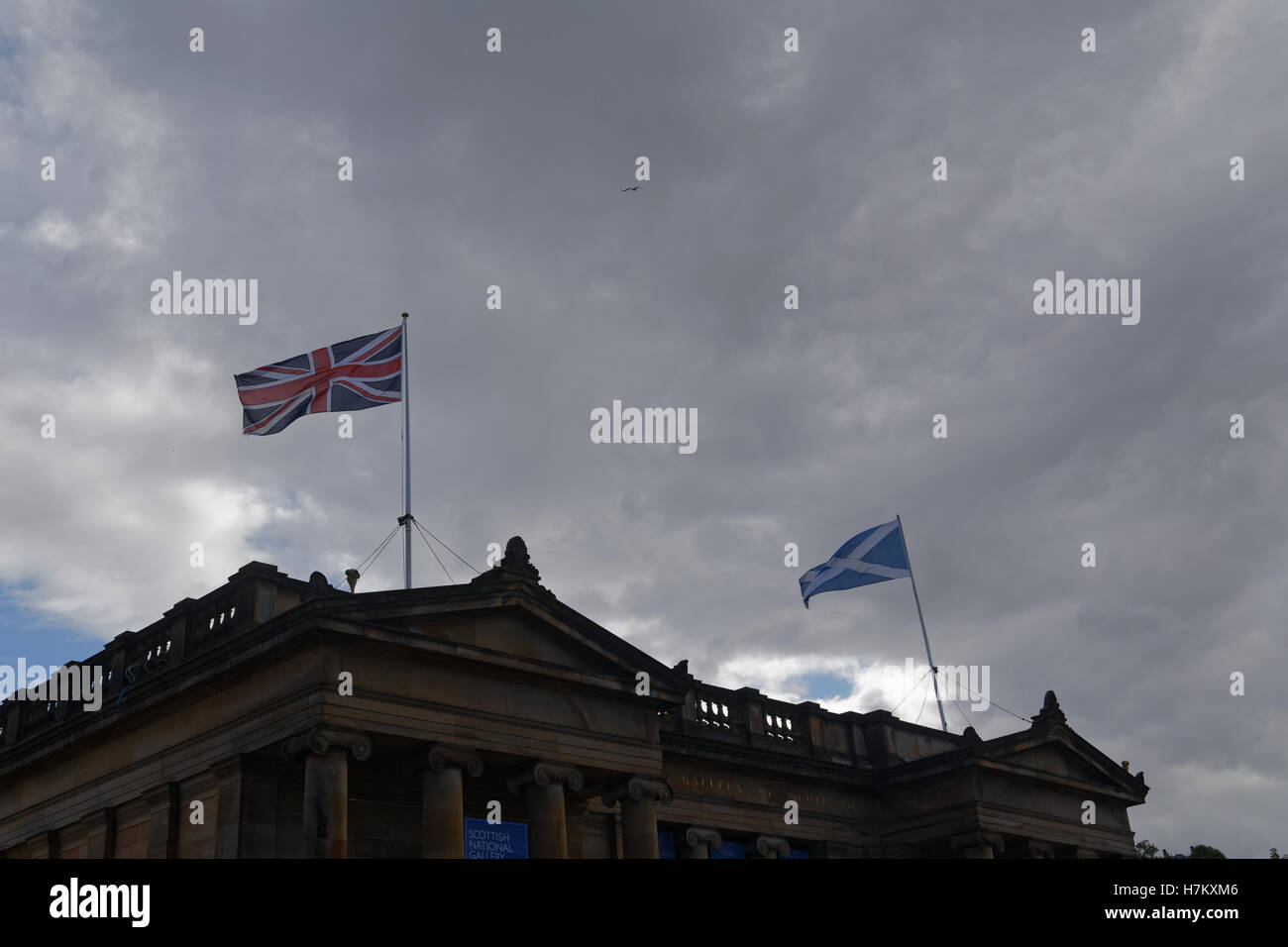 flags Edinburgh, Scotland, UK Stock Photo