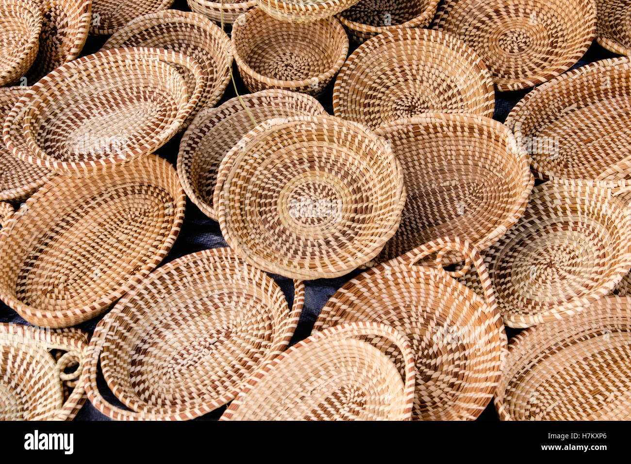 Handmade Sweetgrass Baskets at the Charleston City Market in Charleston