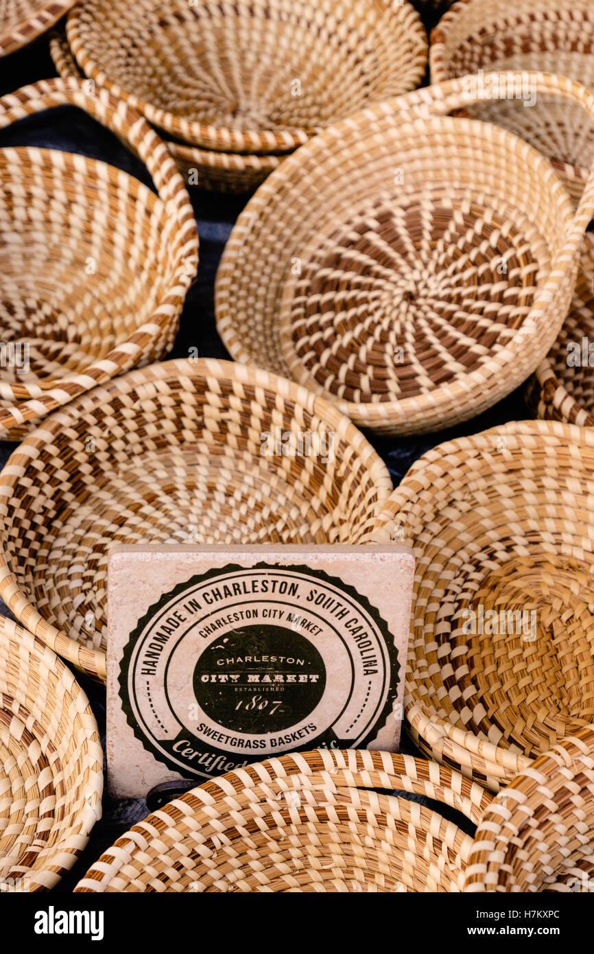 Handmade Sweetgrass Baskets at the Charleston City Market in Charleston