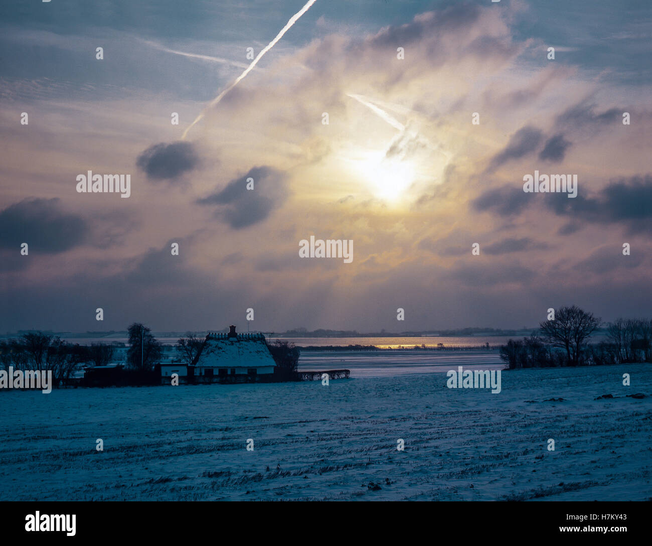 Old farmhouse in winter Stock Photo - Alamy