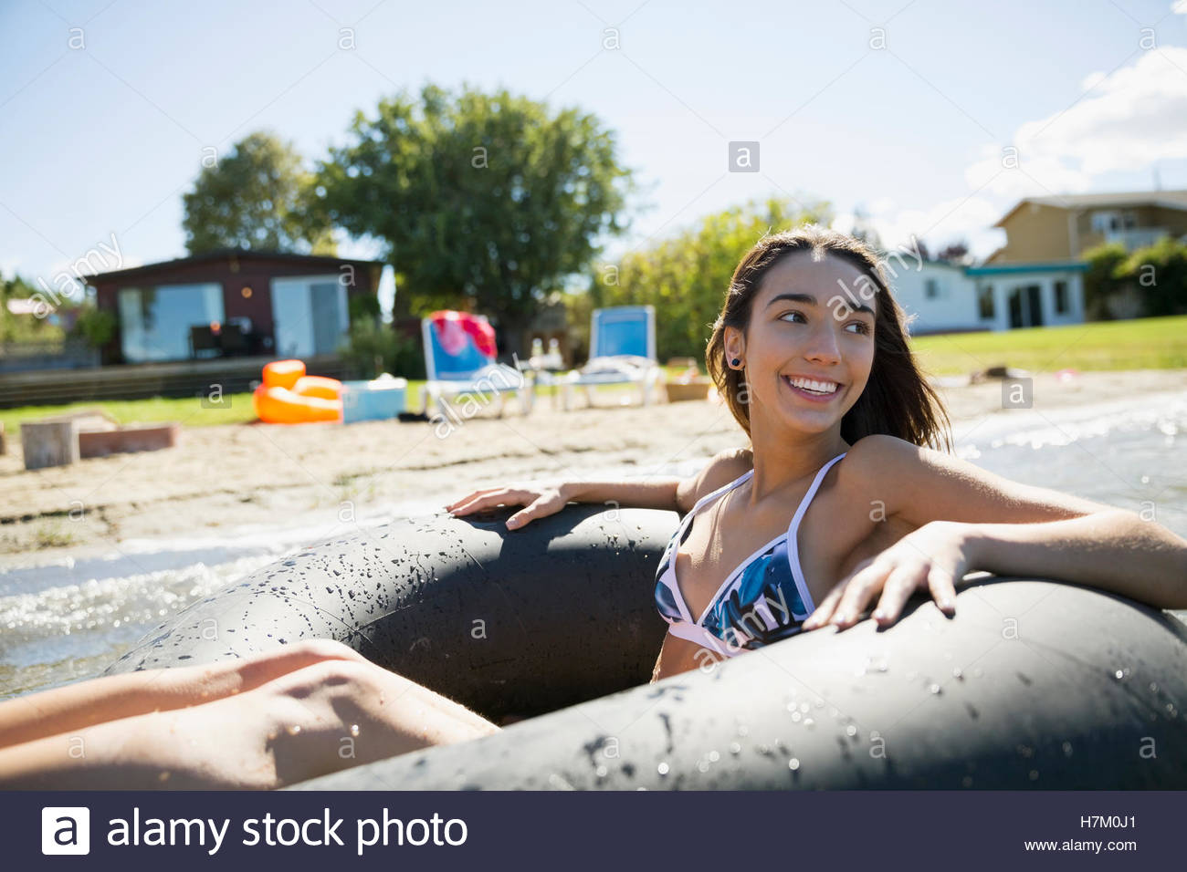 Teenage girl floating on back hi-res stock photography and images - Alamy