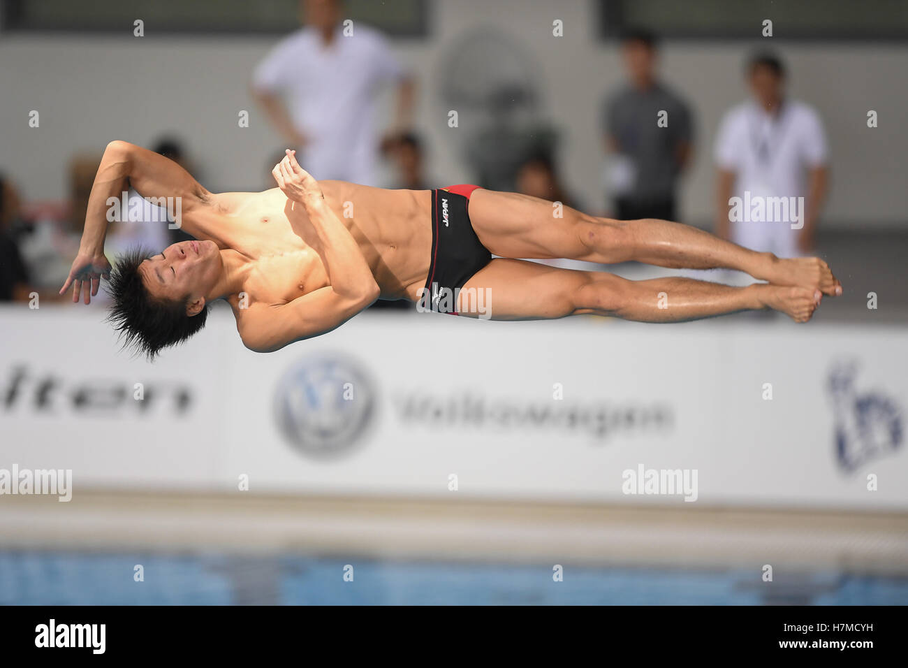Singapore. 4th Nov, 2016. Yuto Araki (JPN), NOVEMBER 4, 2016 - Diving : Men's 3m springboard Preliminaries during the Fina Diving Grand Prix at the OCBC Aquatic Centre in Singapore. © Haruhiko Otsuka/AFLO/Alamy Live News Stock Photo