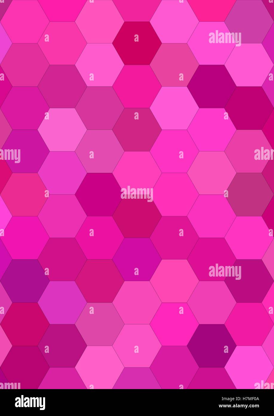 Pink abstract hexagonal tile mosaic background Stock Vector