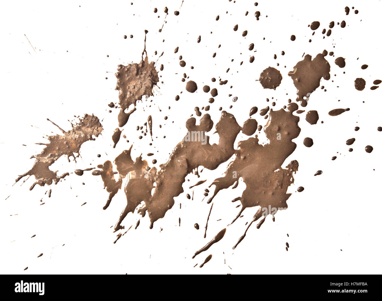 wet mud splatter on white Stock Photo - Alamy