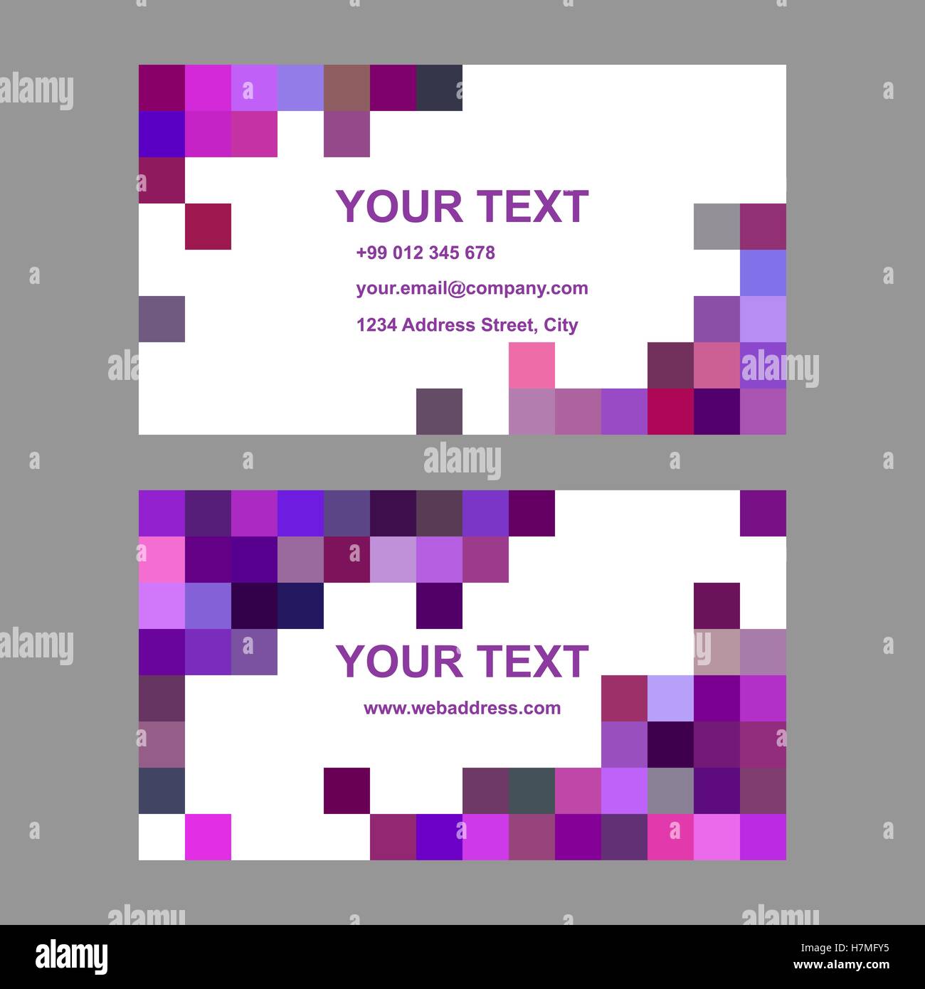 Purple geometric business card template design Stock Vector Image & Art ...