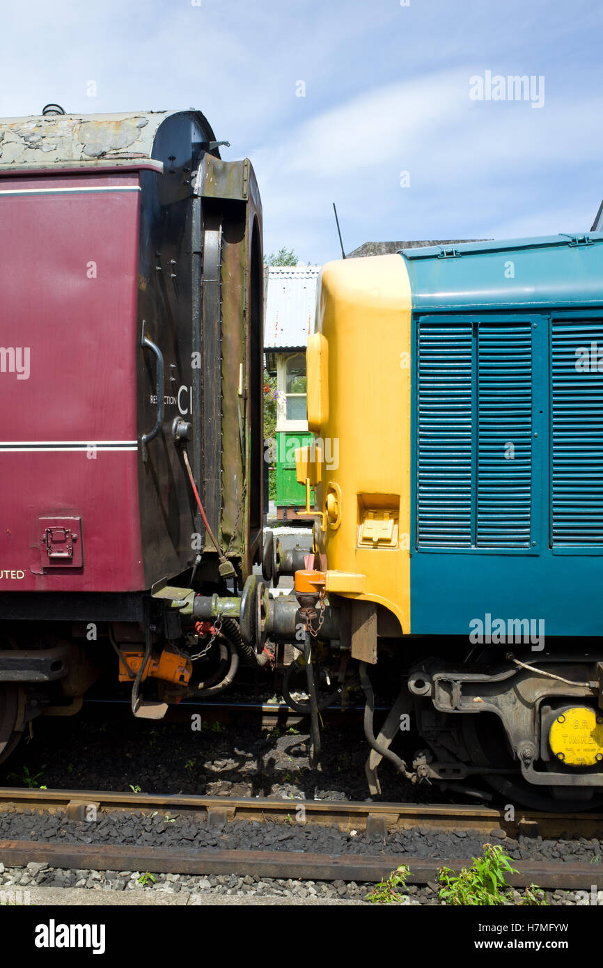 Diesel Locomotive Embassy & Bolton Abbey Steam Railway, near Skipton North Yorkshire UK Stock Photo